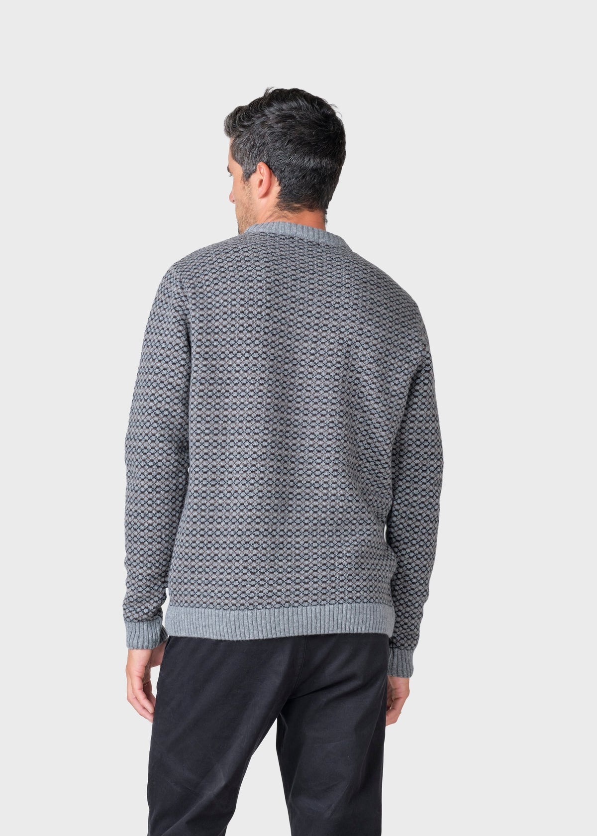 Klitmøller Collective ApS Asger knit Knitted sweaters Light grey/black/taupe