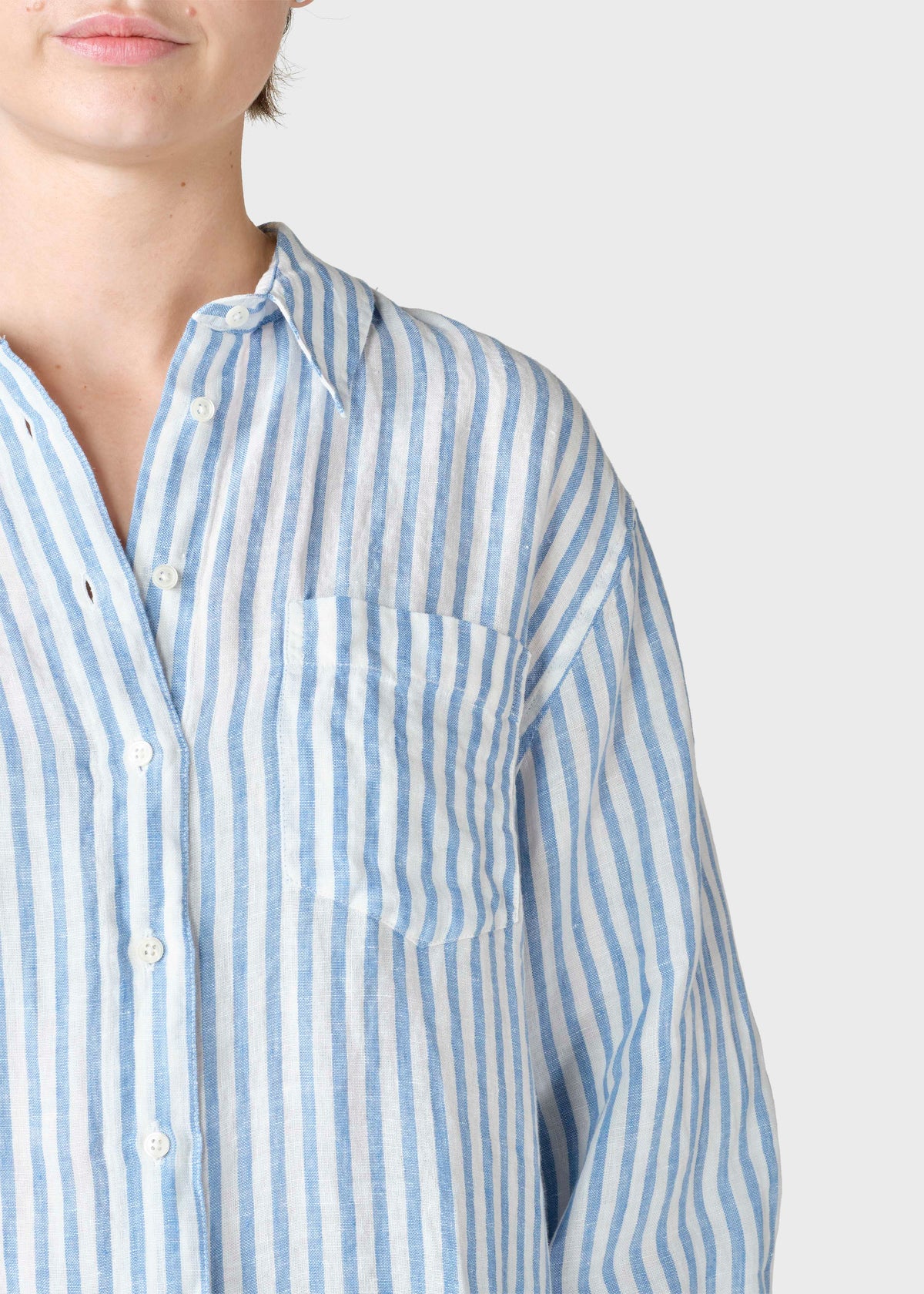 Klitmøller Collective ApS Belinda linen shirt Shirts Cream/light blue