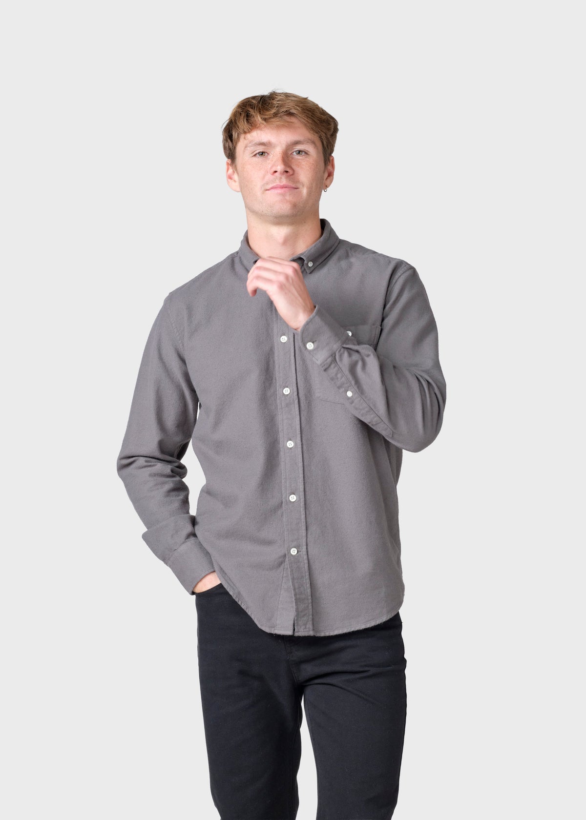 Klitmøller Collective ApS Benjamin flannel shirt Shirts Taupe