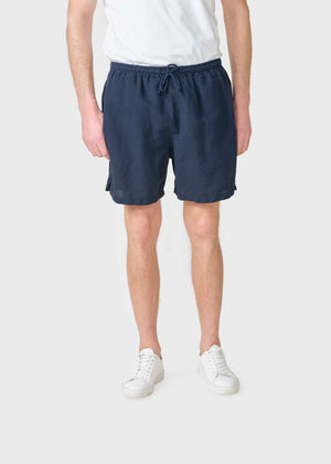 Klitmøller Collective ApS Bertram linen shorts  Walkshorts Navy