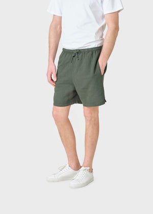 Klitmøller Collective ApS Bertram linen shorts  Walkshorts Olive