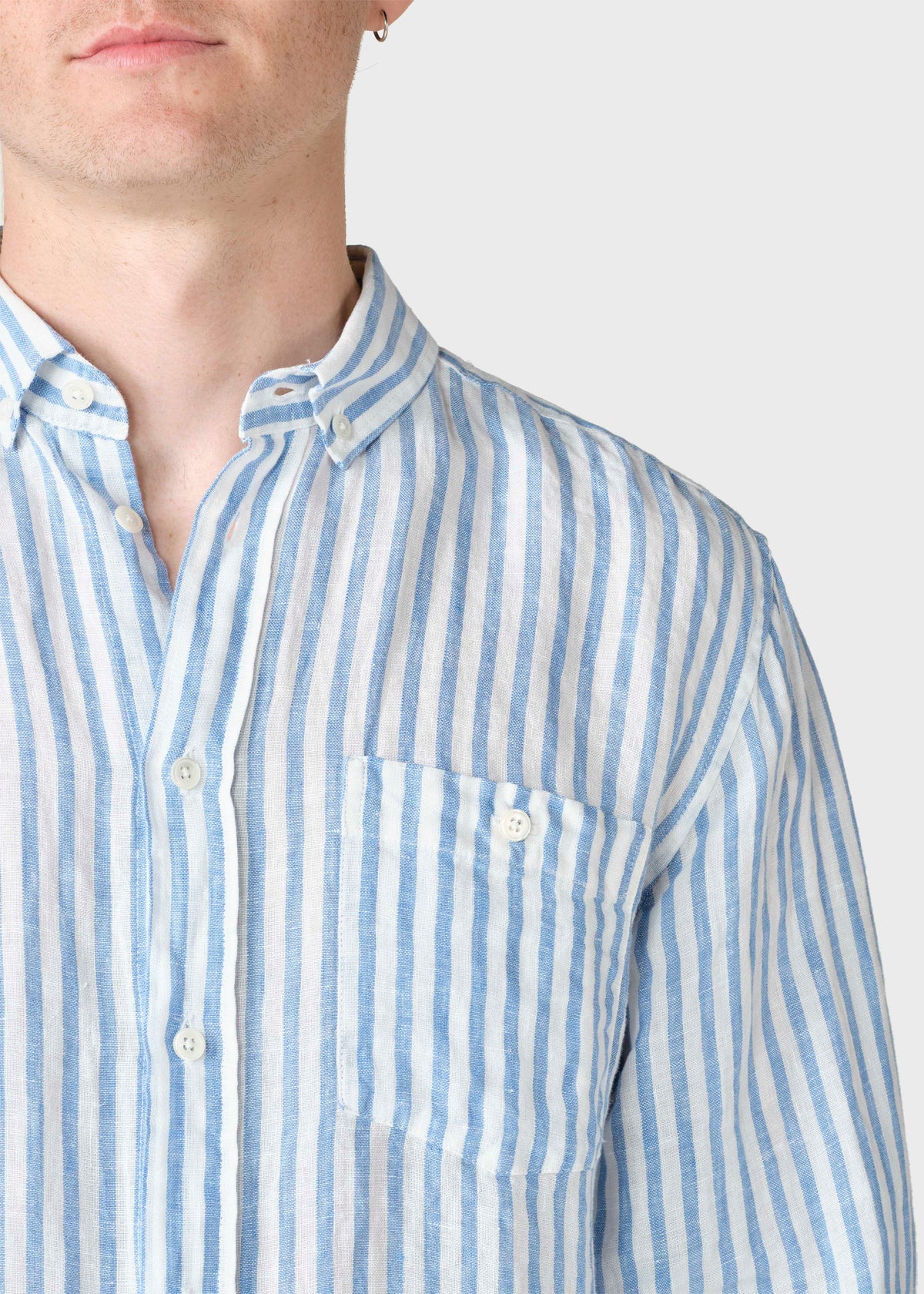 Klitmøller Collective ApS Dennis striped shirt Shirts Cream/light blue