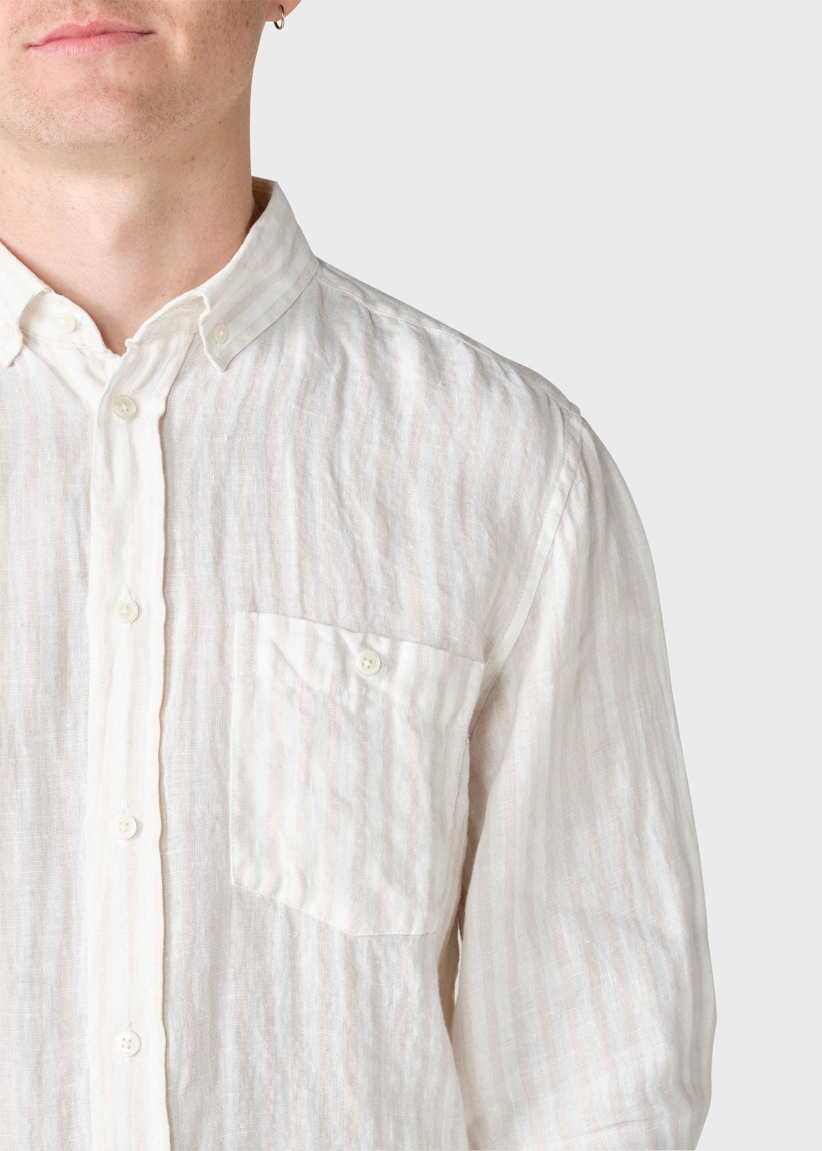 Klitmøller Collective ApS Dennis striped shirt Shirts Cream/sand