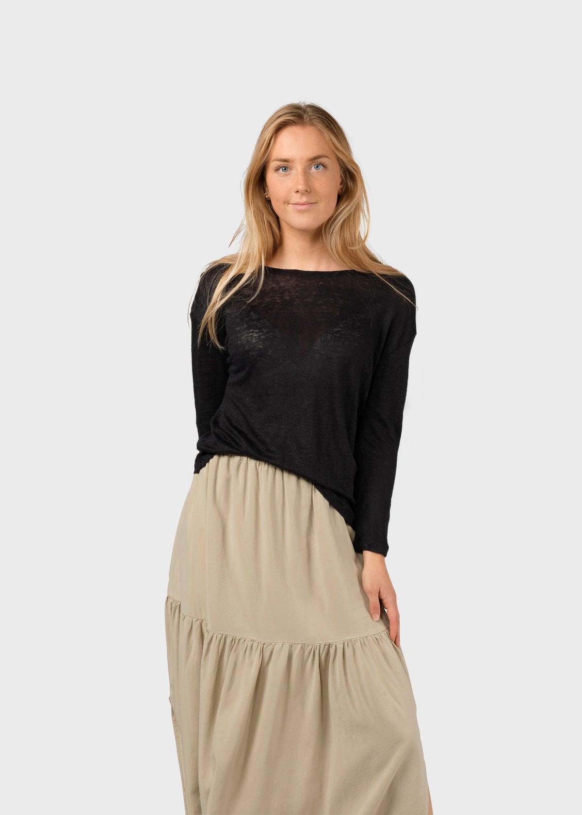 Klitmøller Collective ApS Gudrun LS tee T-Shirts Black