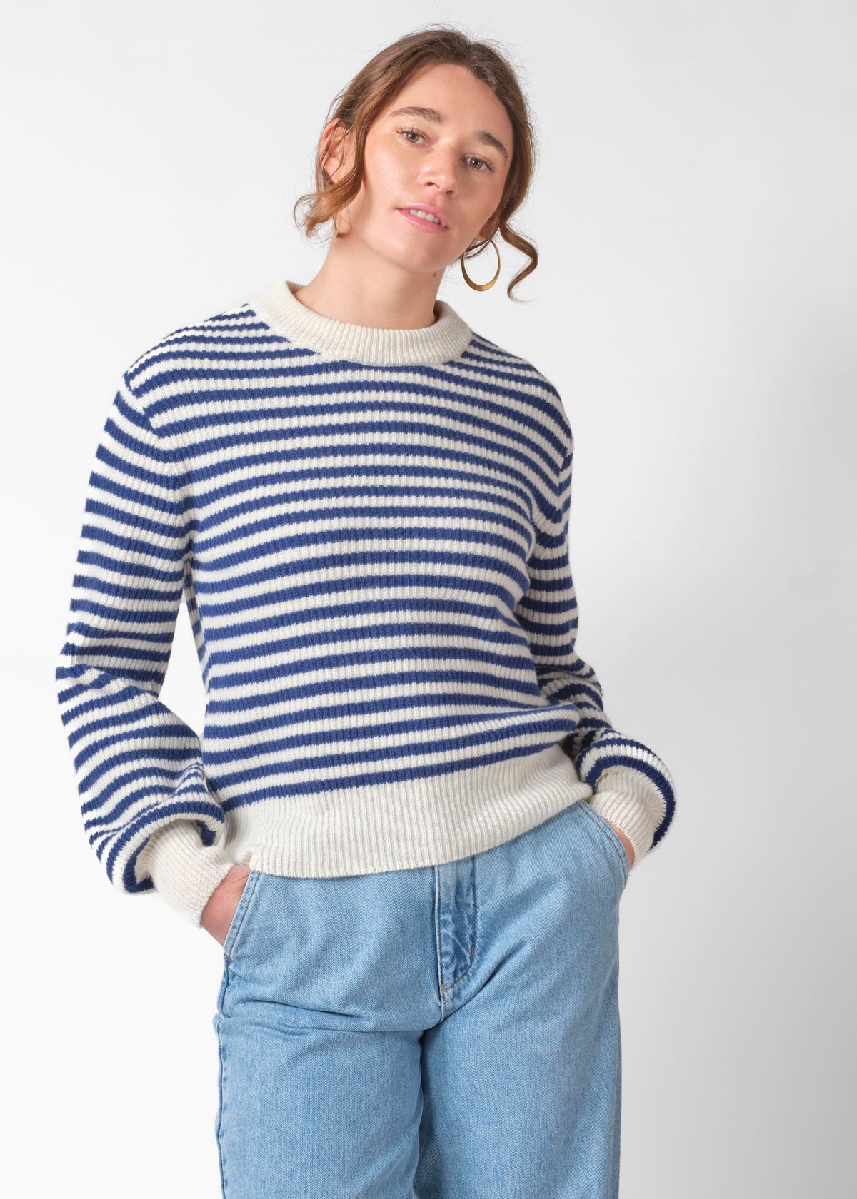 Klitmøller Collective ApS Gunilla knit Knitted sweaters Cream/surf blue