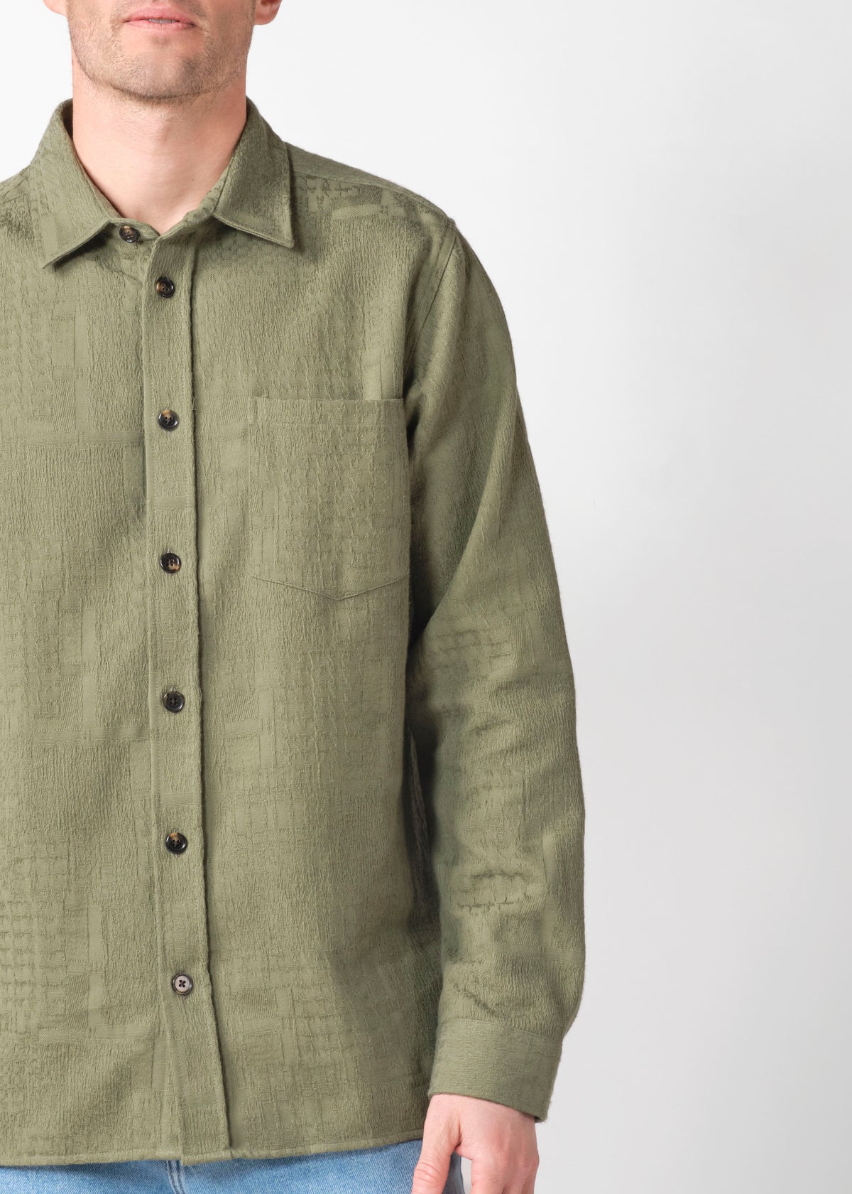 Klitmøller Collective ApS Jonas L/S shirt GOTS Shirts Herb green