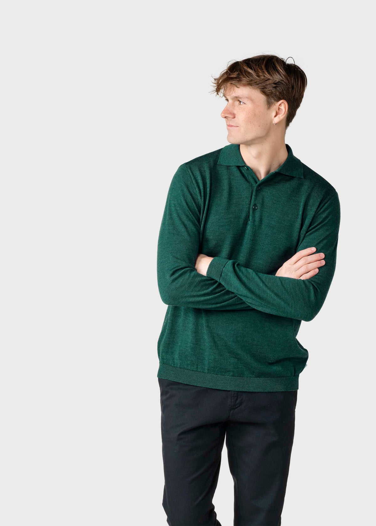 Klitmøller Collective ApS L/S Knit polo Knitted sweaters Moss Green