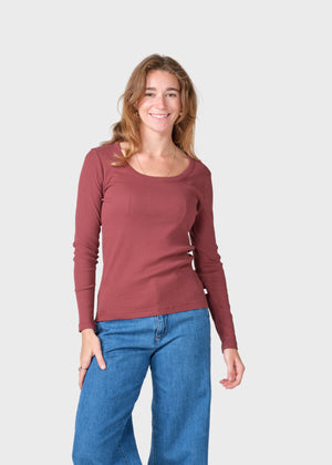 Klitmøller Collective ApS L/S rib tee T-Shirts Burgundy