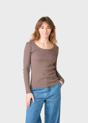 Klitmøller Collective ApS L/S rib tee T-Shirts Taupe
