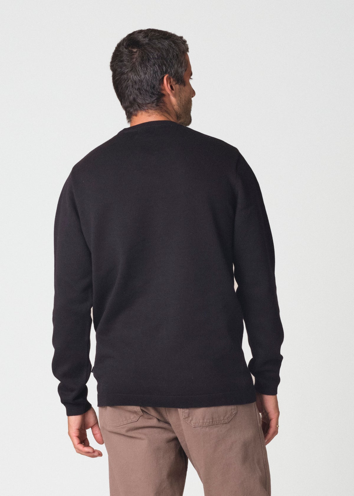 Klitmøller Collective ApS Mens basic cotton knit Knitted sweaters Black