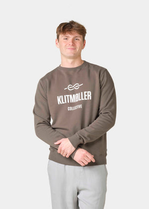 Klitmøller Collective ApS  Mens logo crew Sweatshirts Taupe