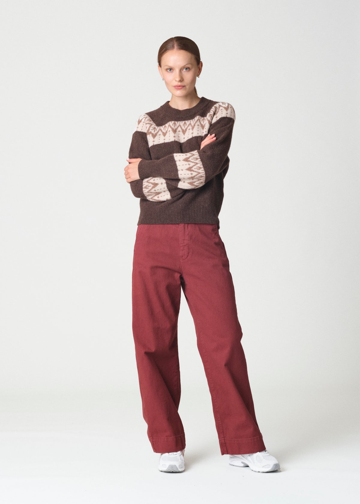 Klitmøller Collective ApS Miller knit Knitted sweaters Taupe/cream/cashew