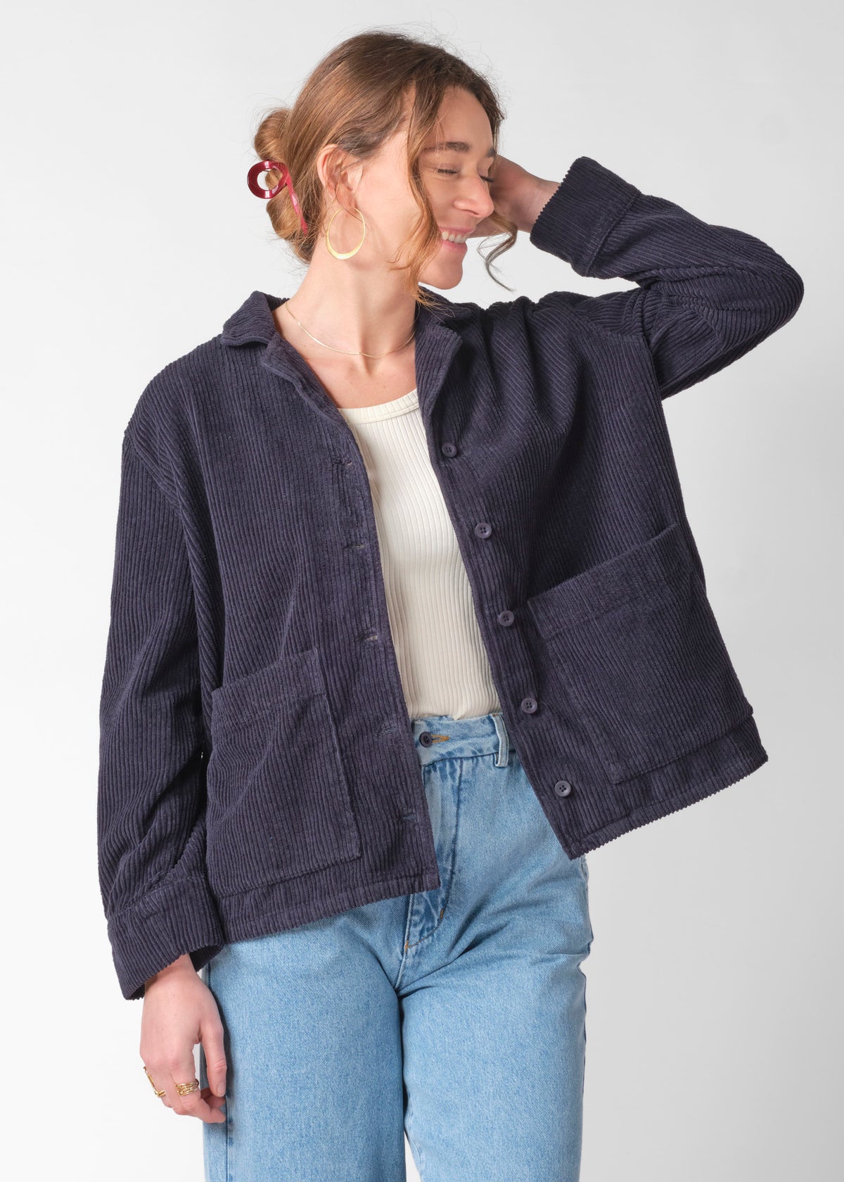 Klitmøller Collective ApS Nille cord overshirt GOTS Jackets Navy