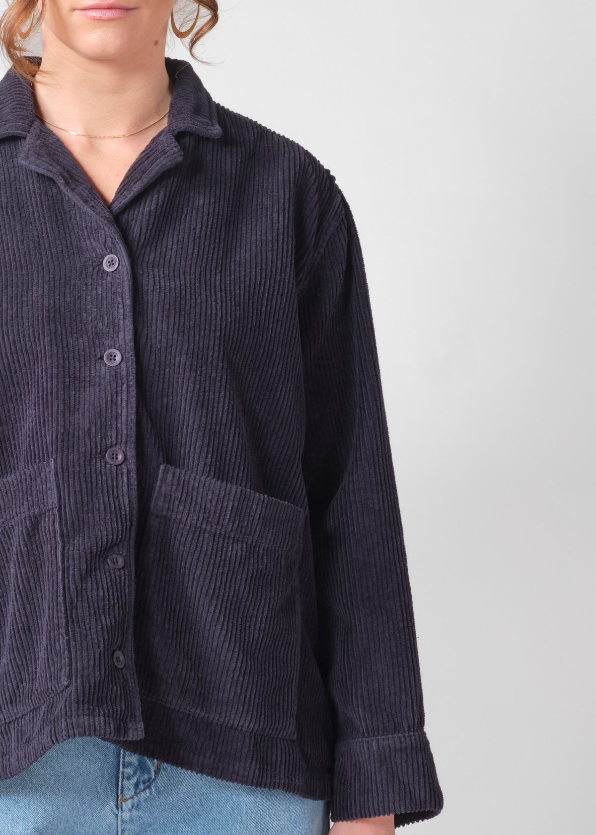 Klitmøller Collective ApS Nille cord overshirt GOTS Jackets Navy