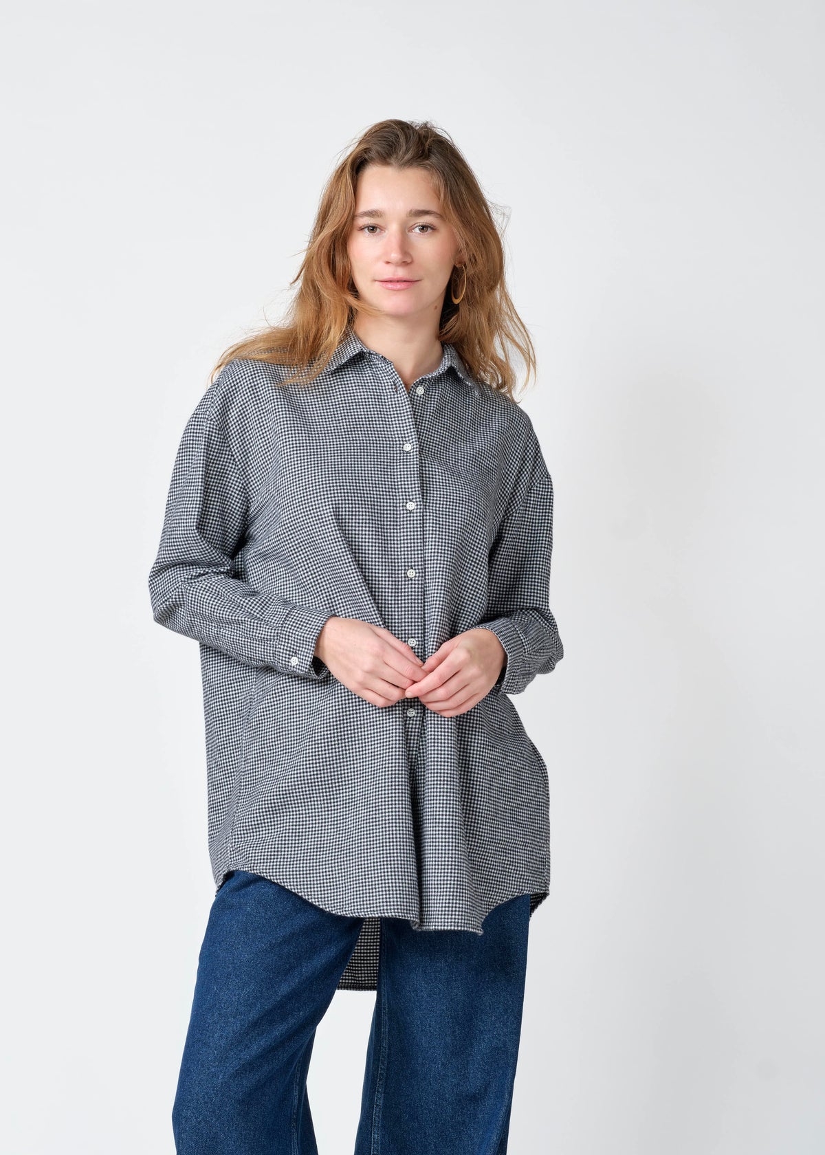 Klitmøller Collective ApS Ofelia short check shirt Shirts Black/white