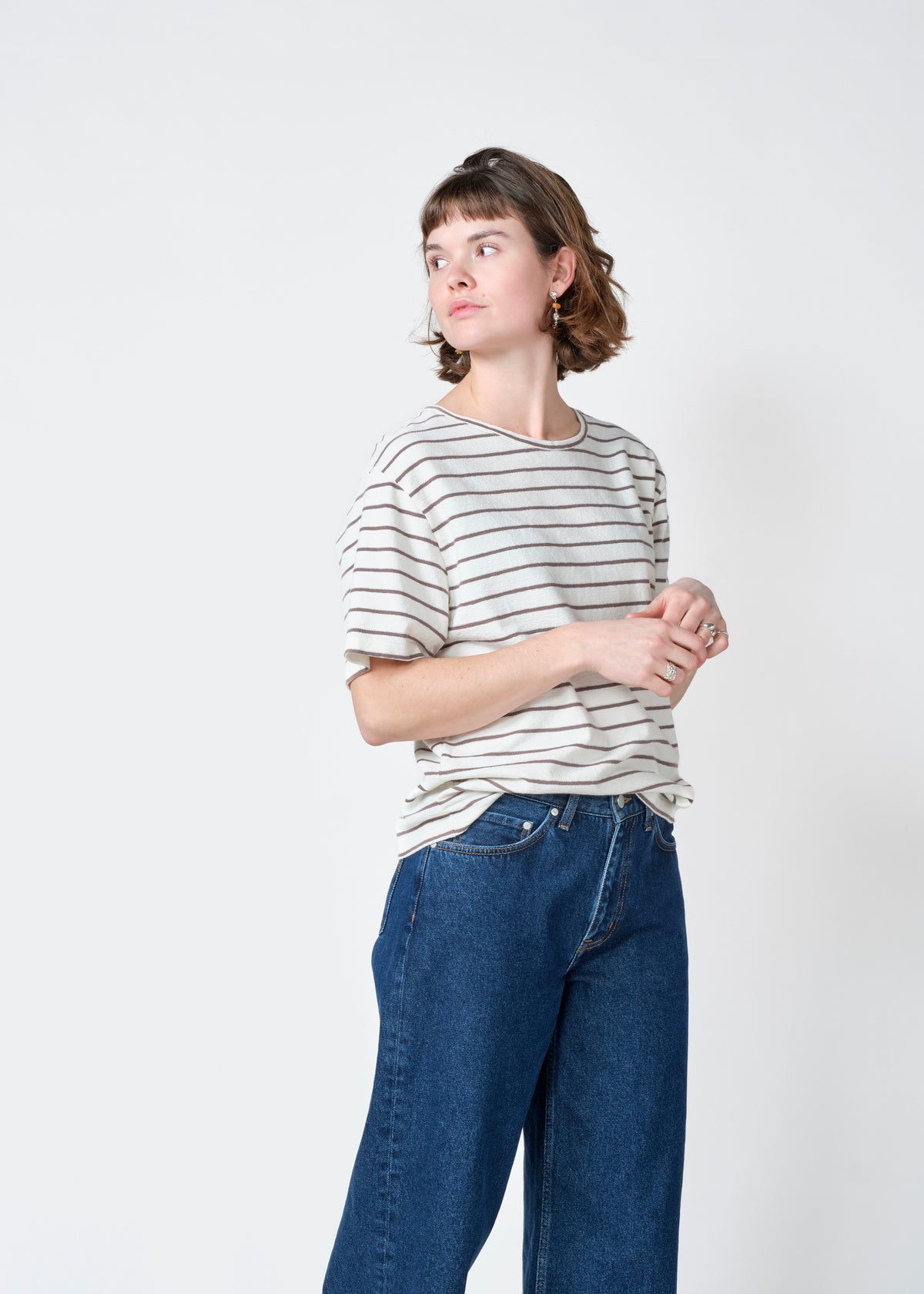 Klitmøller Collective ApS Paulina tee T-Shirts Cream/taupe