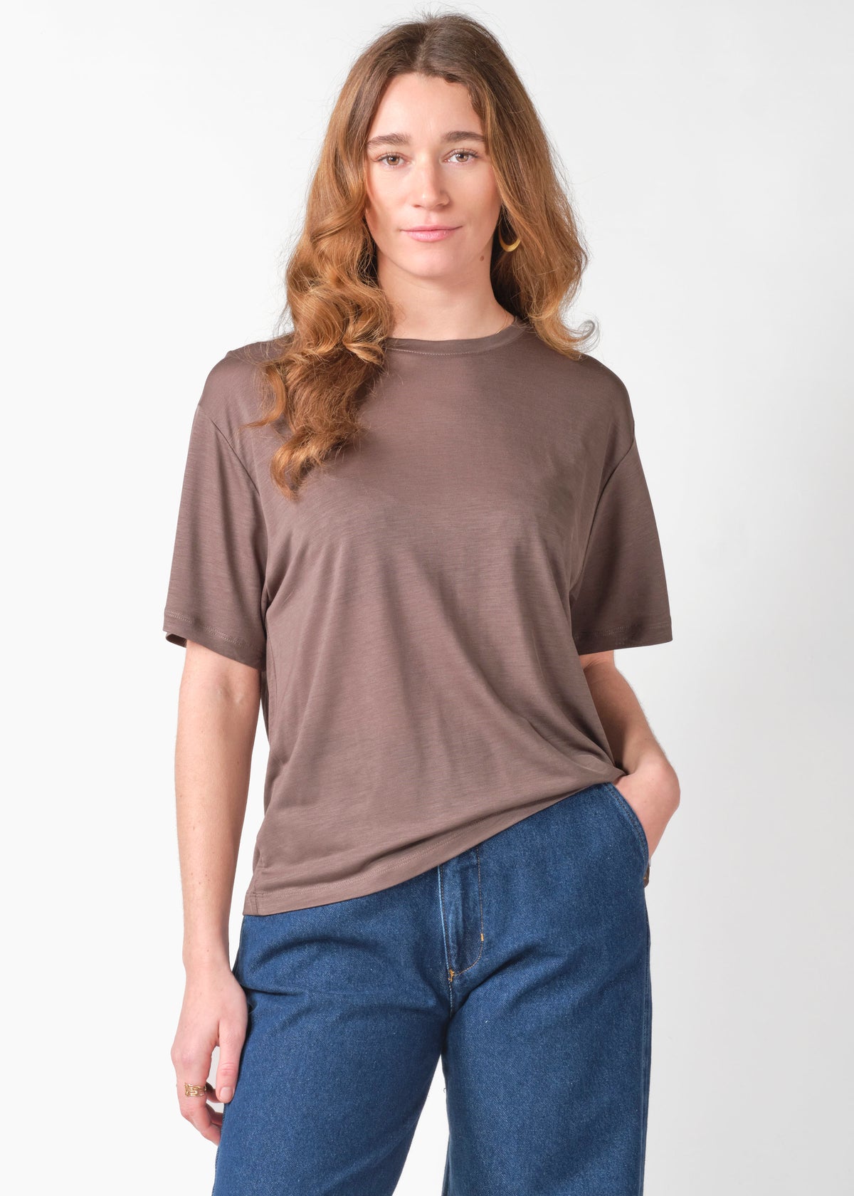 Klitmøller Collective ApS Rose lyocell tee T-Shirts Taupe