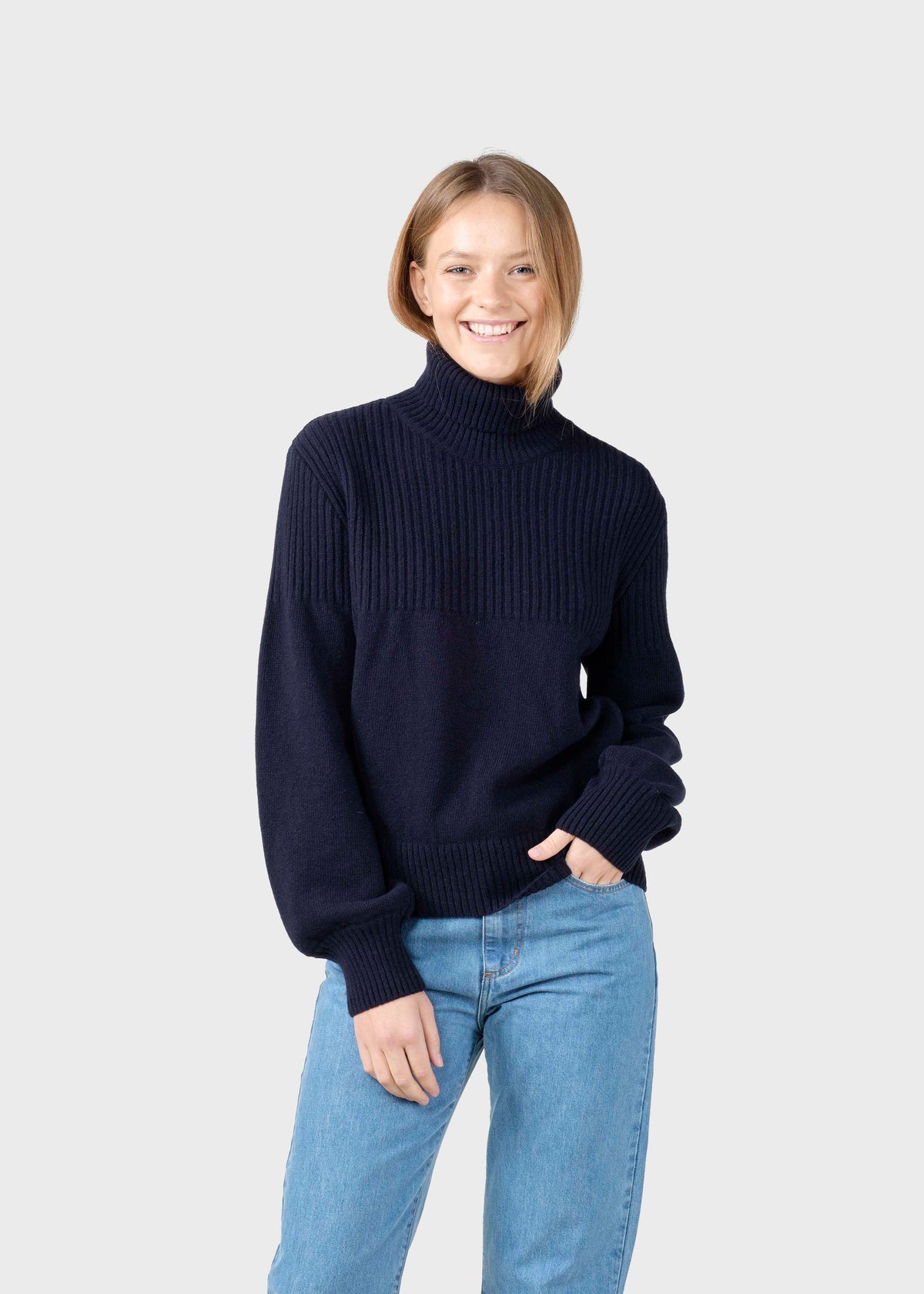 Klitmøller Collective ApS Svale knit Knitted sweaters Navy