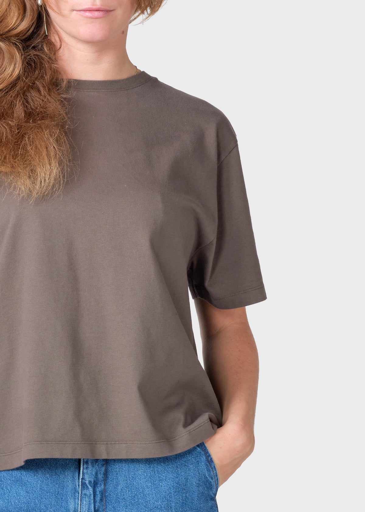Klitmøller Collective ApS Womens boxy tee T-Shirts Taupe