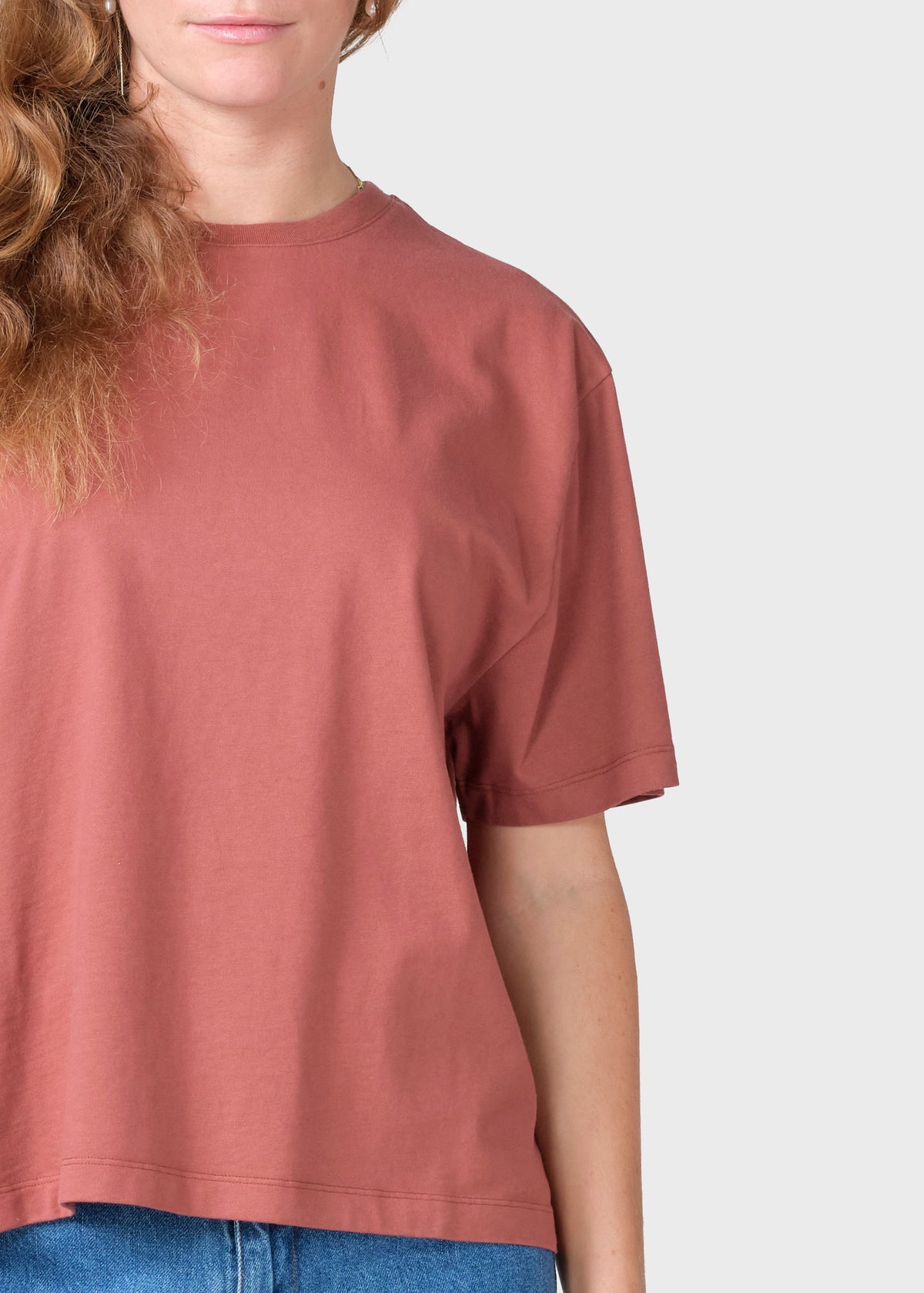 Klitmøller Collective ApS Womens boxy tee OCS T-Shirts Burgundy