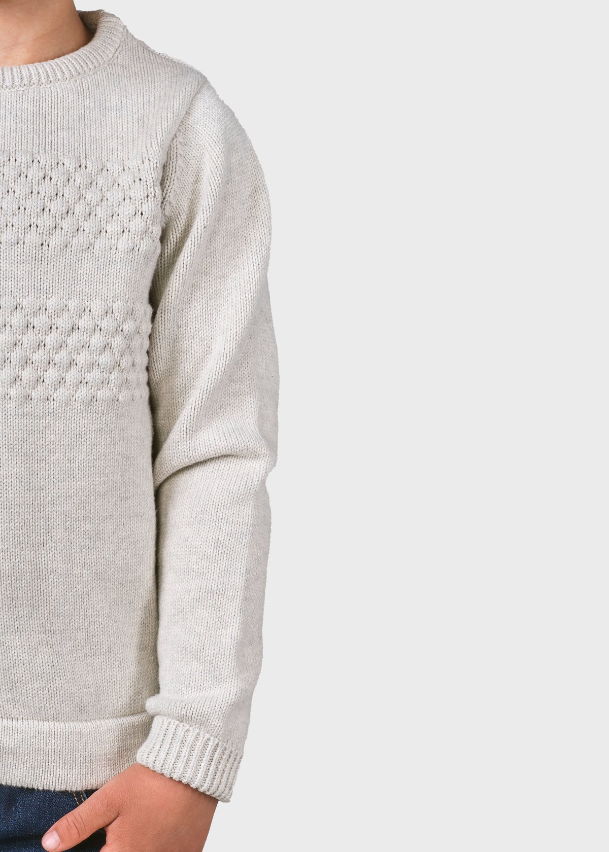 Klitmøller Collective ApS Kids fisher cotton knit Knitted sweaters Cream