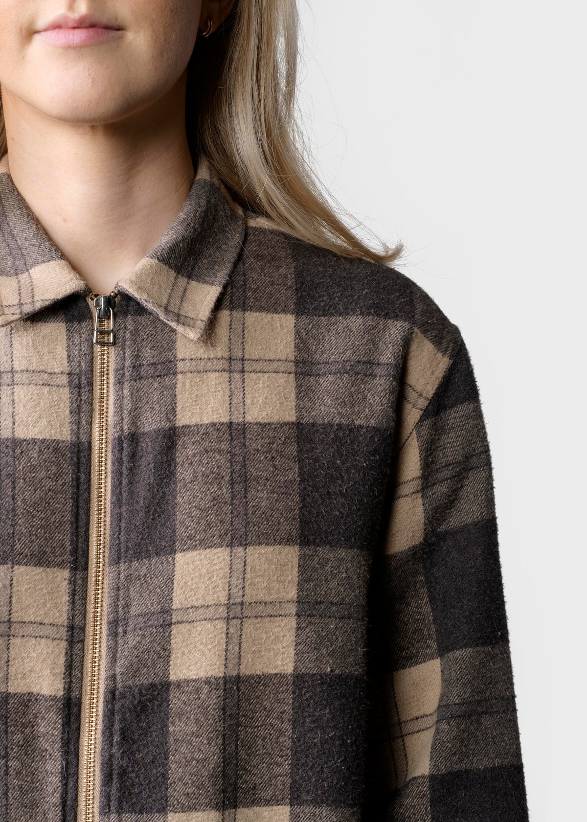 Klitmøller Collective ApS Lolly checked overshirt Jackets Sand/black