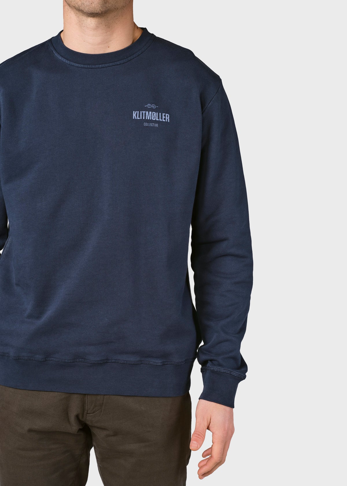 Klitmøller Collective ApS Mens small logo crew Sweatshirts Navy