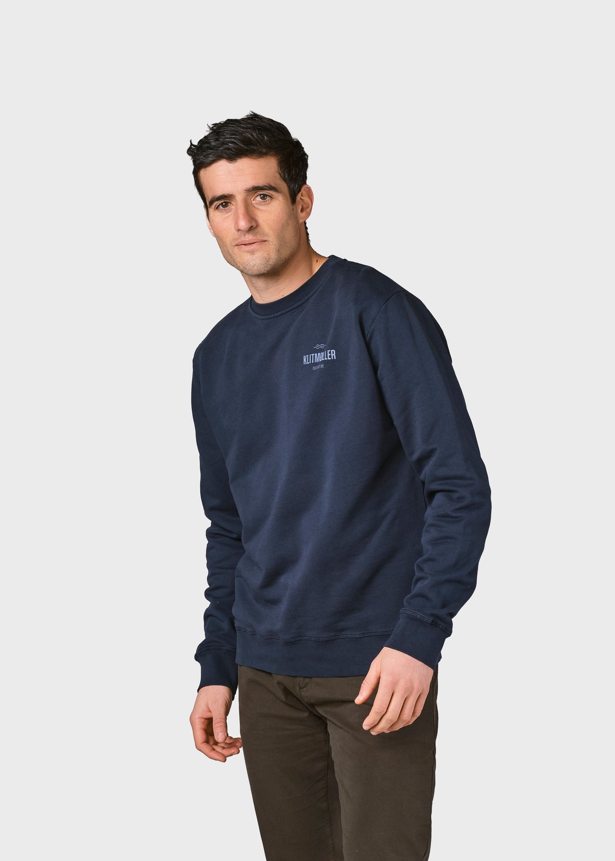 Klitmøller Collective ApS Mens small logo crew Sweatshirts Navy