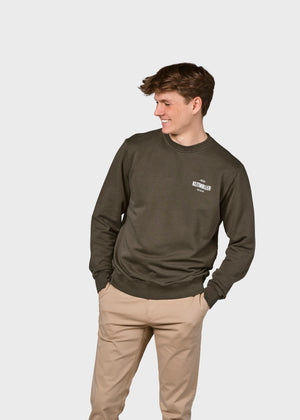 Klitmøller Collective ApS  Mens small logo crew Sweatshirts Olive