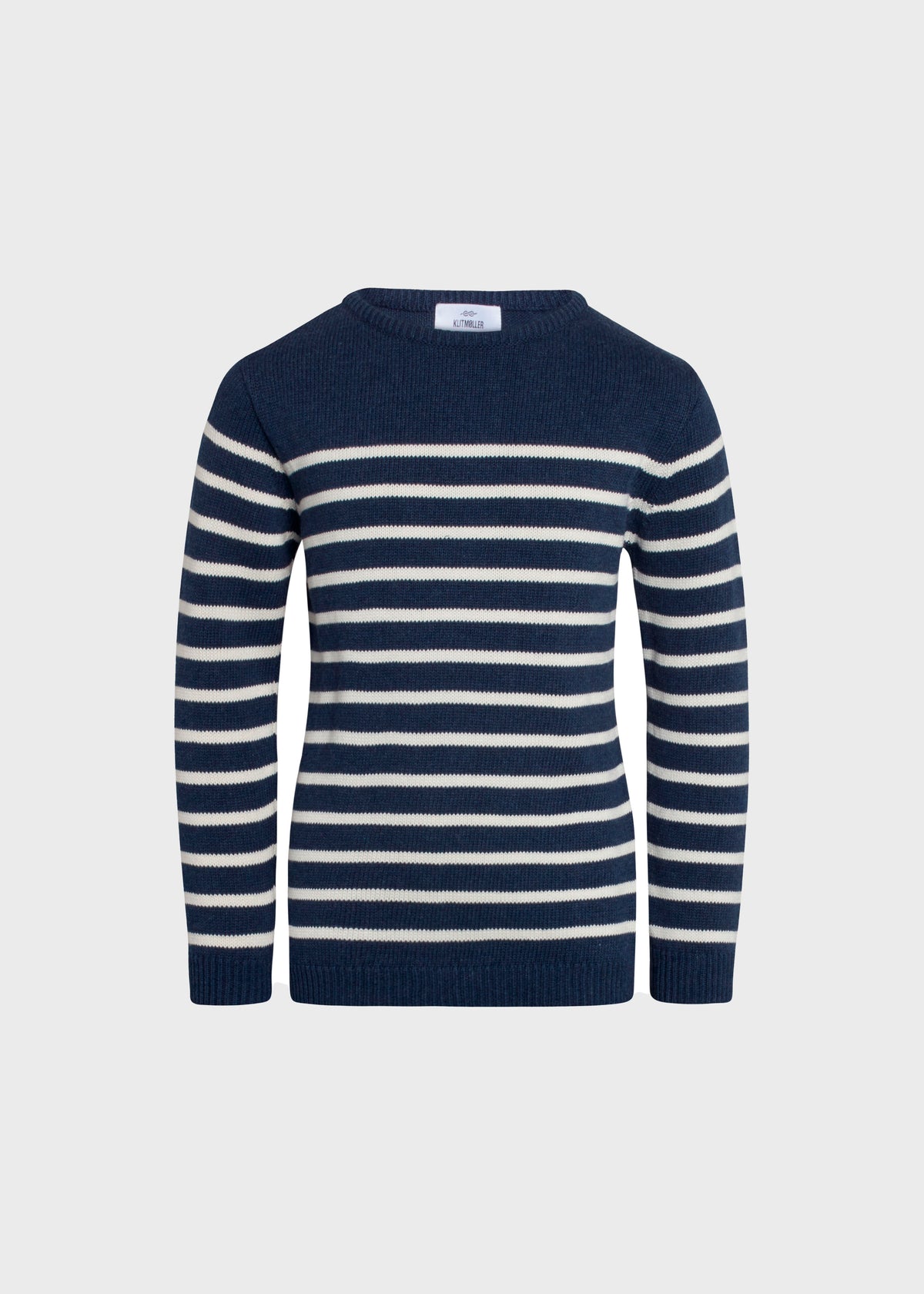 Klitmøller Collective ApS Kids stripe cotton knit Knitted sweaters Ocean/cream