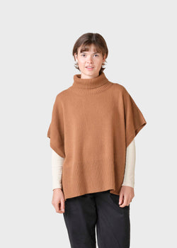 Klitmøller Collective ApS Alba knit poncho Knitted sweaters Camel