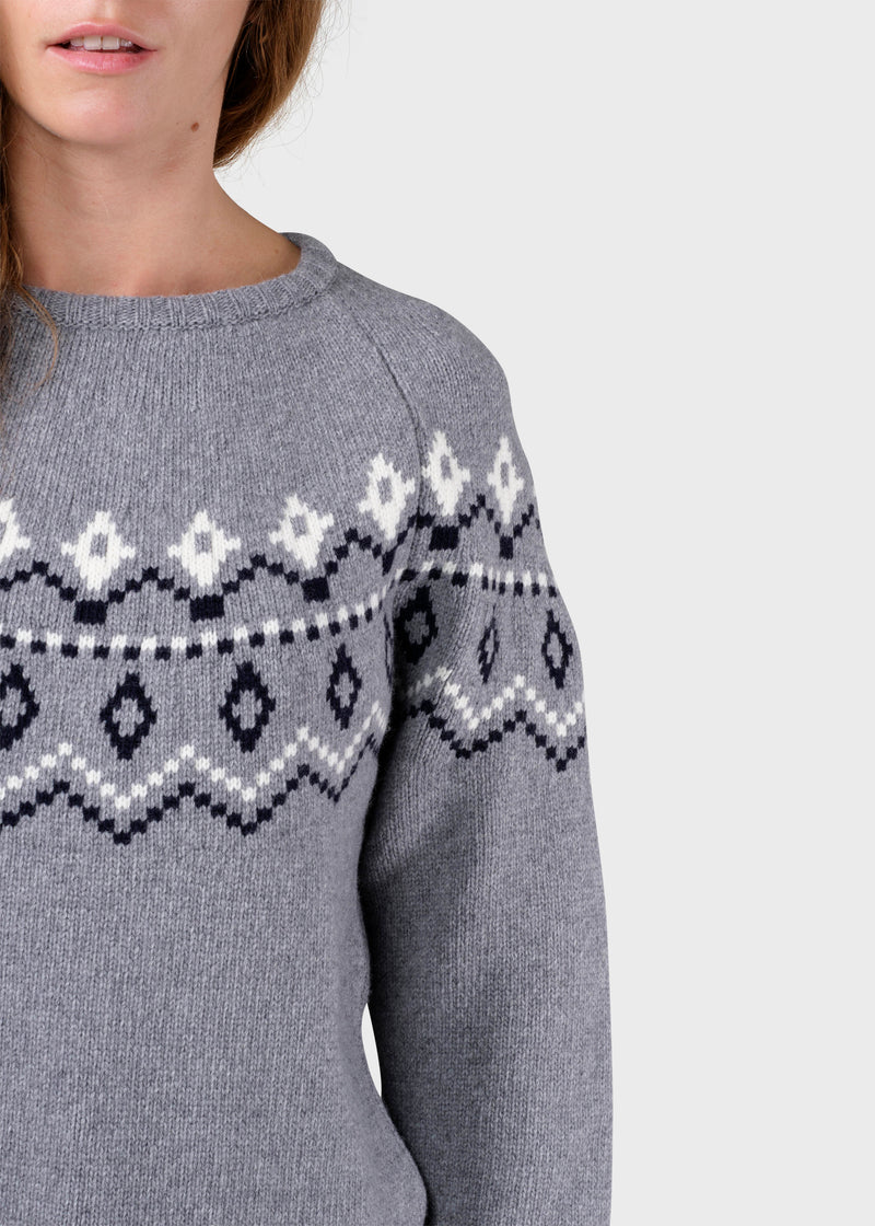 Klitmøller Collective ApS Alina knit Knitted sweaters Light grey/navy/cream