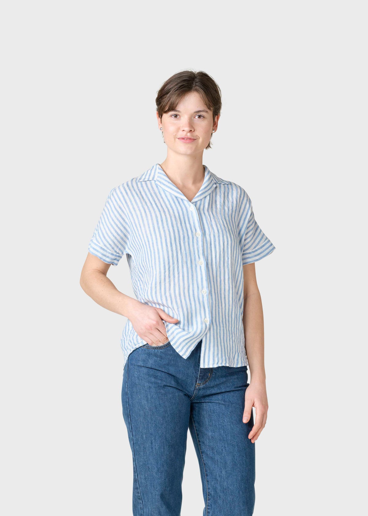 Klitmøller Collective ApS Amanda shirt  Shirts Cream/light blue