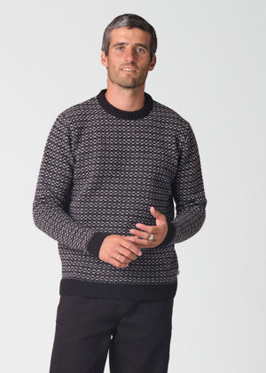 Klitmøller Collective ApS Asger knit  Knitted sweaters Black/light grey/pastel grey