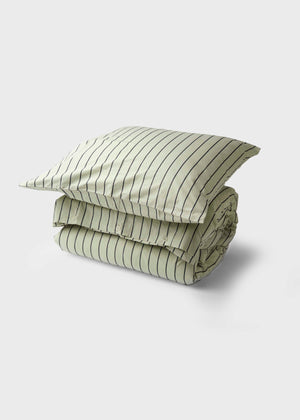 Klitmøller Collective Home Bed set - Striped - 140 x 200 + 60 x 70 Textiles Sage/navy