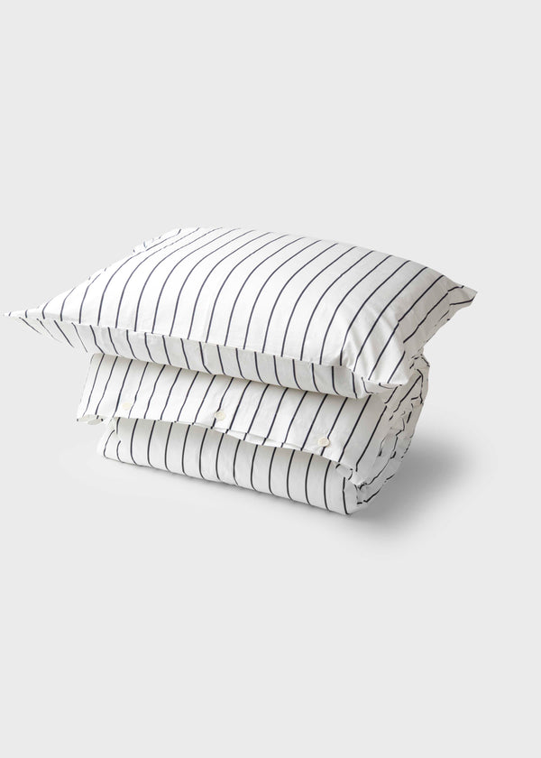 Klitmøller Collective Home Bed set - Striped - 140 x 200 + 60 x 70 Textiles White/navy