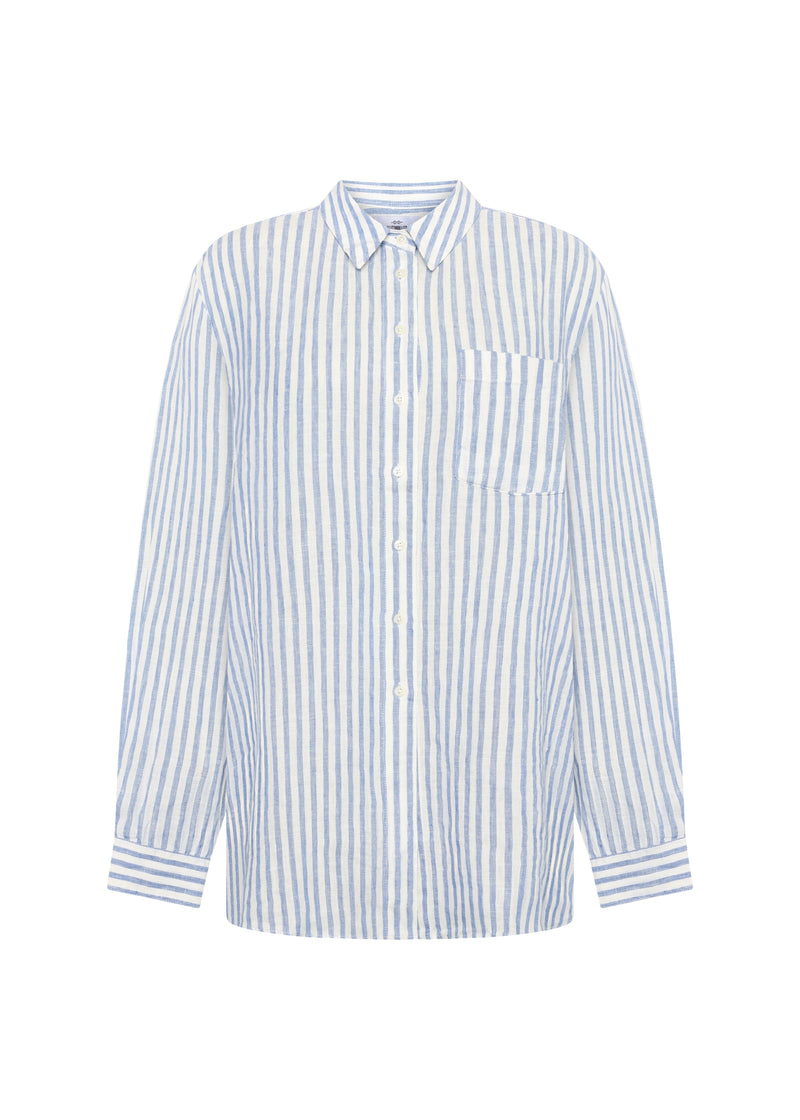 Klitmøller Collective ApS Belinda linen shirt  Shirts Cream/light blue
