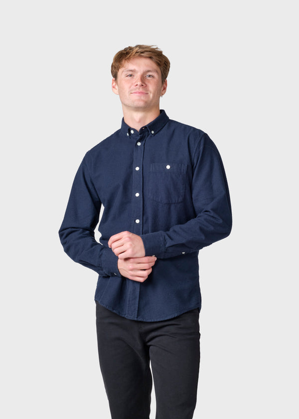Klitmøller Collective ApS Benjamin flannel shirt Shirts Navy