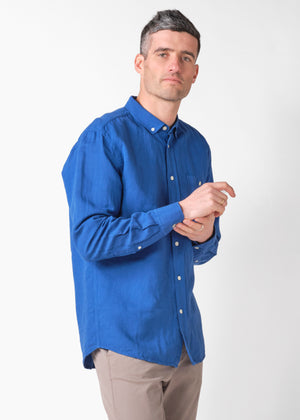 Klitmøller Collective ApS Benjamin linen shirt OCS Shirts Surf blue