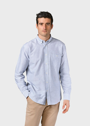 Klitmøller Collective ApS Benjamin striped shirt GOTS Shirts White/navy