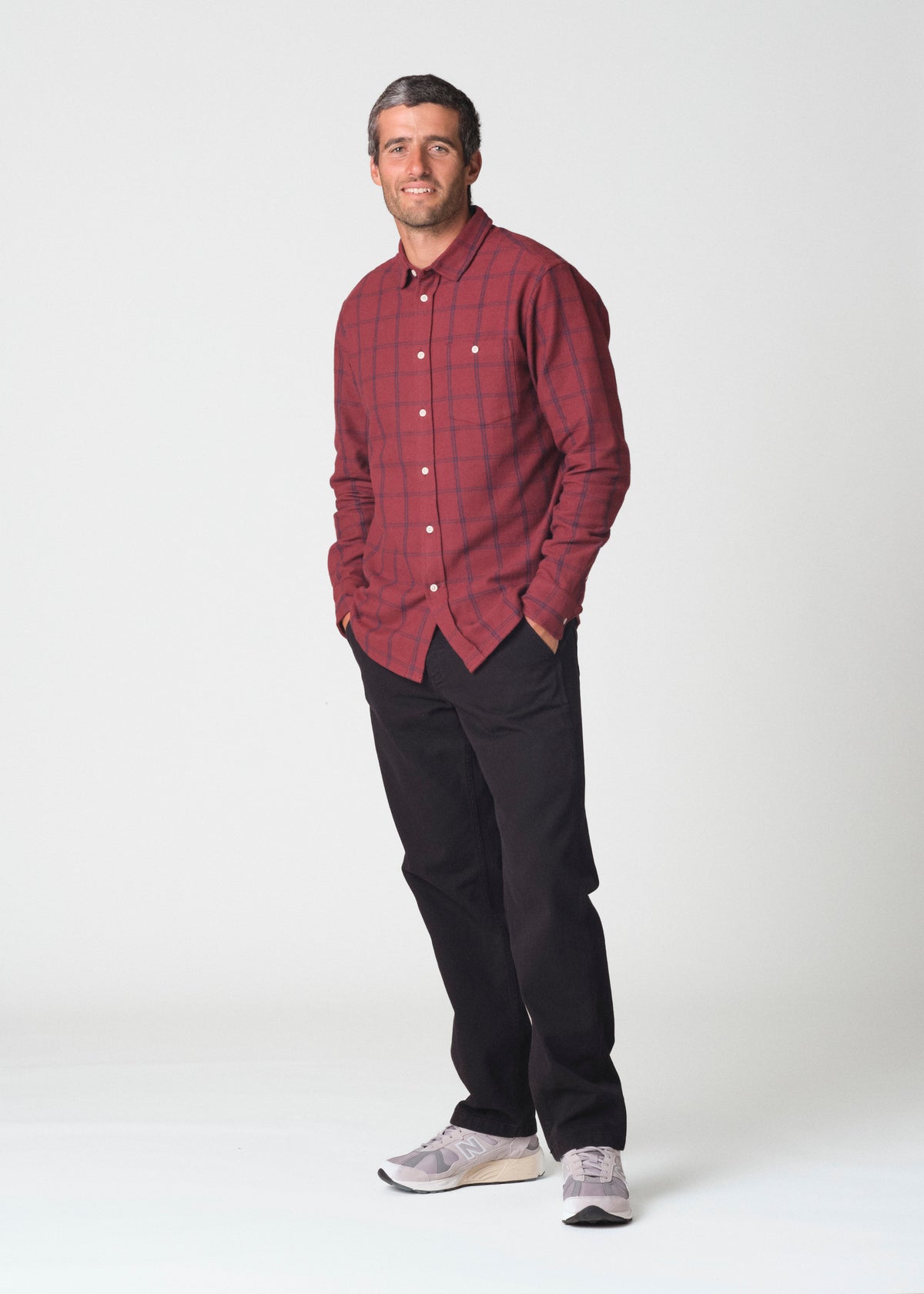 Klitmøller Collective ApS Carter shirt GOTS Shirts Burgundy/navy