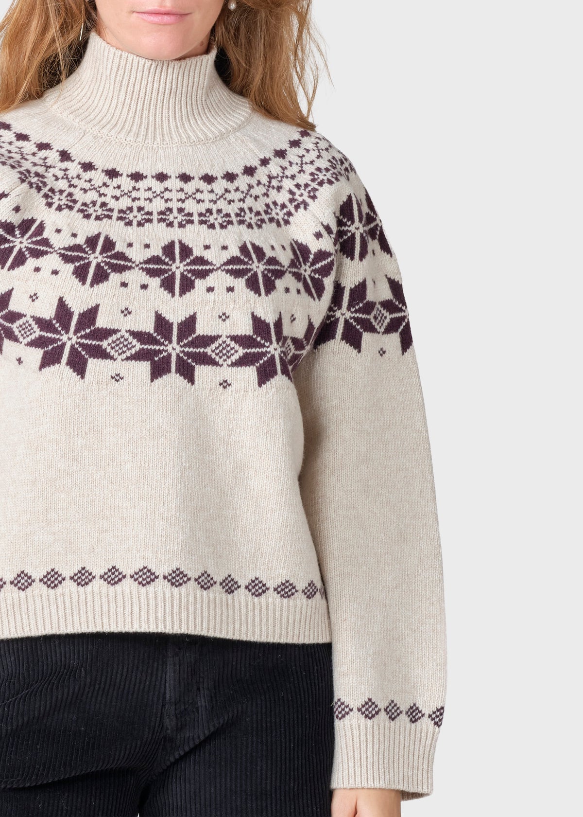 Klitmøller Collective ApS Claire knit  Knitted sweaters Pastel sand/burgundy