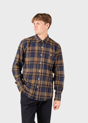 Klitmøller Collective ApS Eddie shirt Shirts Black/brown/navy