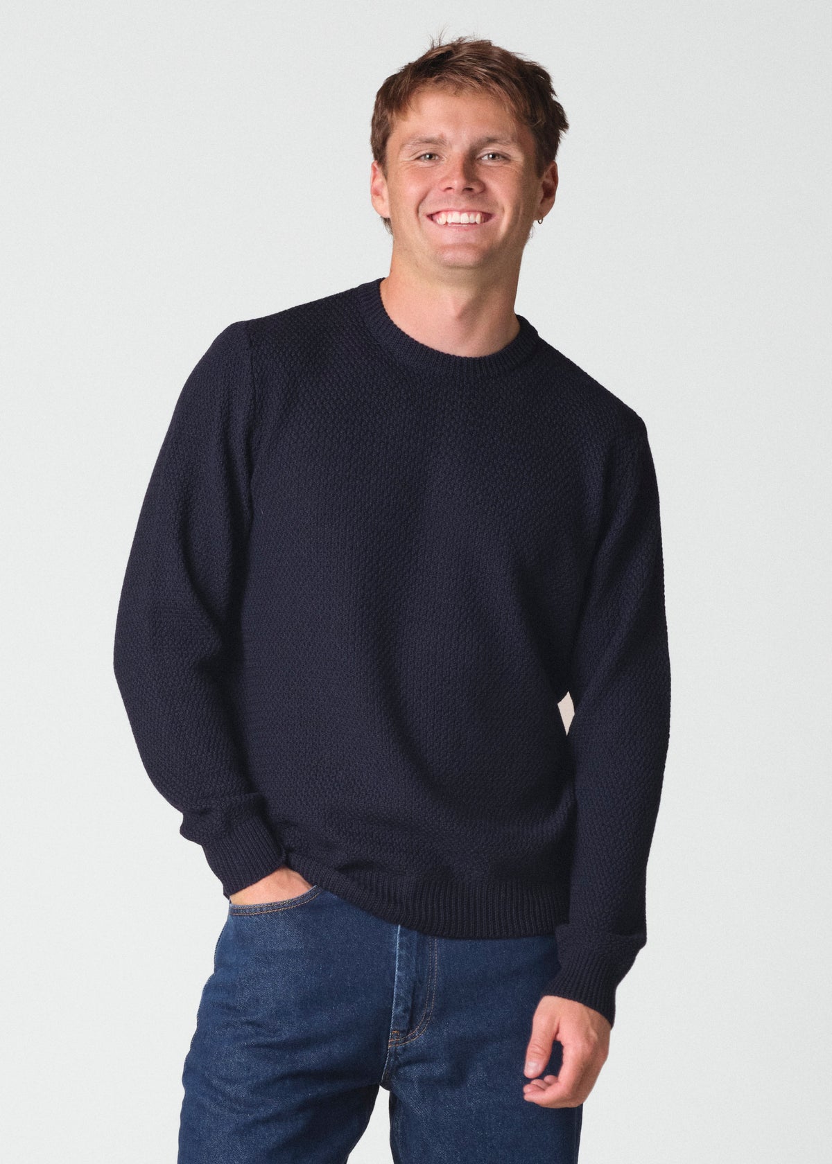 Klitmøller Collective ApS Elmer merino knit Knitted sweaters Navy