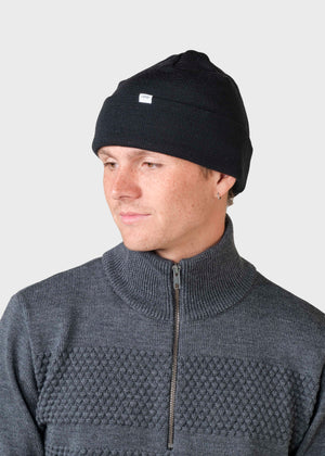 Klitmøller Collective ApS Fine rib beanie Beanies Black