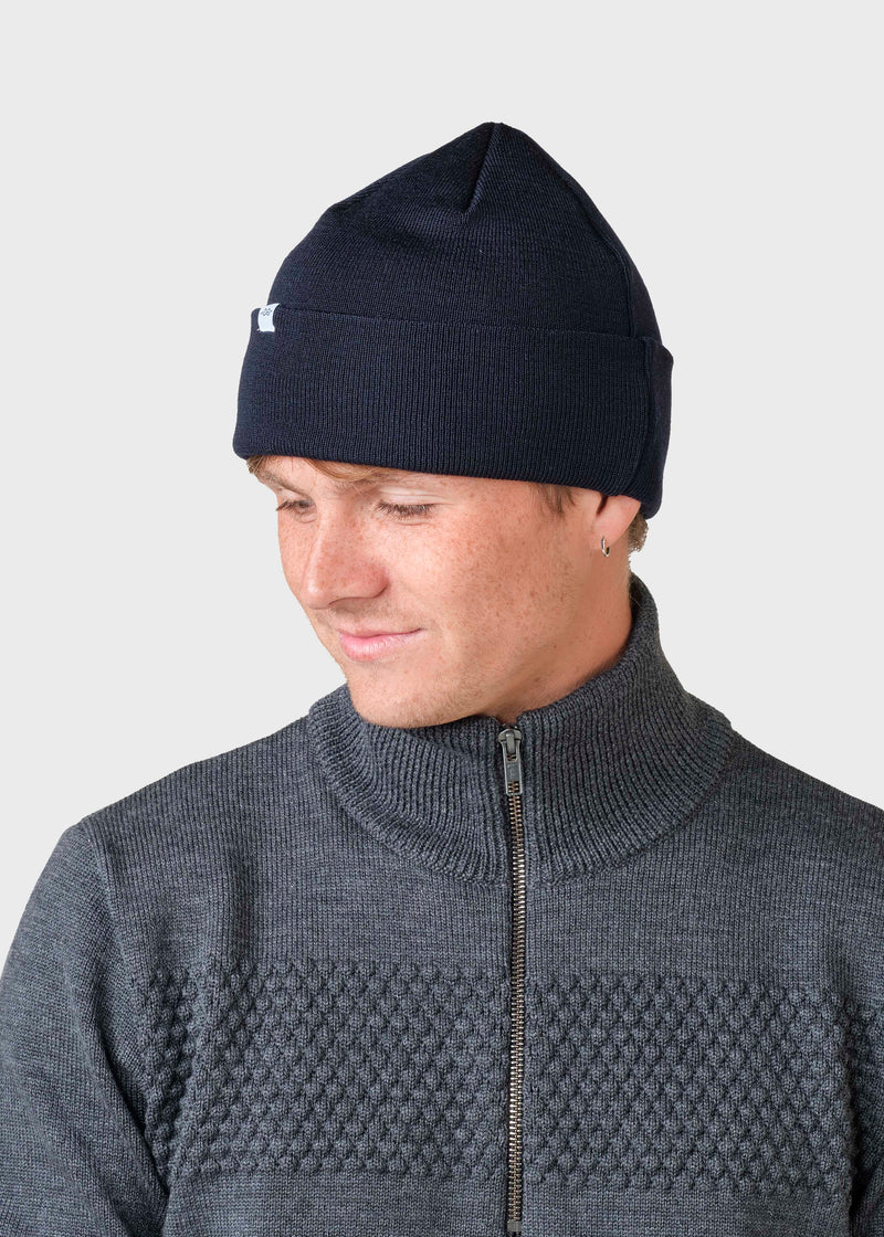 Klitmøller Collective ApS Fine rib beanie Beanies Navy