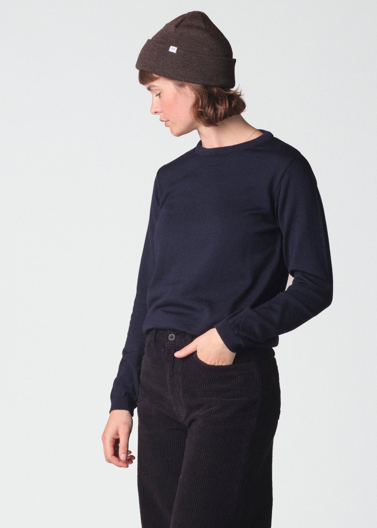 Klitmøller Collective ApS Fine rib beanie Beanies Taupe