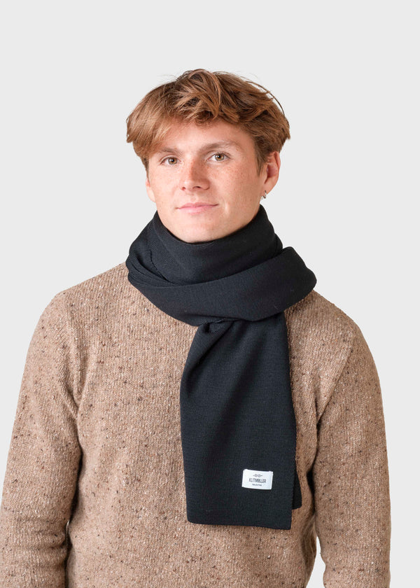 Klitmøller Collective ApS Fine rib scarf Scarfs Black