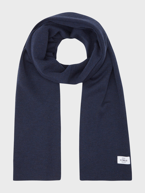 Klitmøller Collective ApS Fine rib scarf Scarfs Deep blue