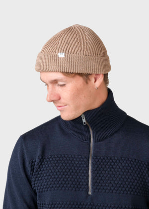 Klitmøller Collective ApS Fine short beanie  Beanies Camel